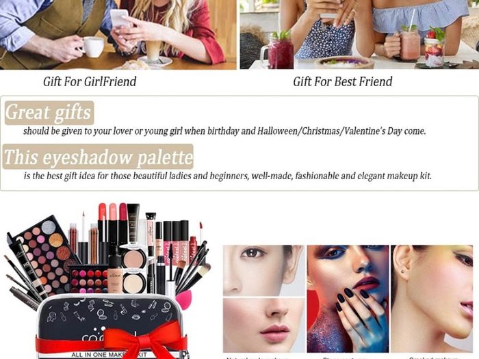 28Pcs Professional Makeup Set, Essential Make up Starter Set All-In-One Make-up Gift Sets With Cosmetic bag Eyeshadow Palette Lip Gloss Concealer blush Foundation Brush (FREE POSTAGE)