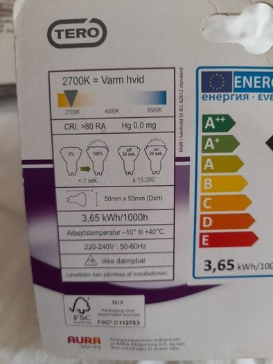 E4 LED light bulb bundle - 5xIKEA Ledare Gu10 400 Lm, 2 LED 230 lumen, 1x200 lumen