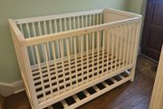 Large White Wooden Baby Cot | Great Condition