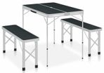 Folding Camping Table with 2 Benches Aluminium - Free Delivery Nationwide