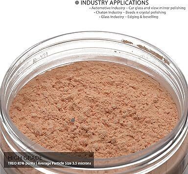 Glass Polish 90006 Cerium Oxide High Grade Glass Polishing Powder - TREO 85% - 3.5 microns - 50 Grams