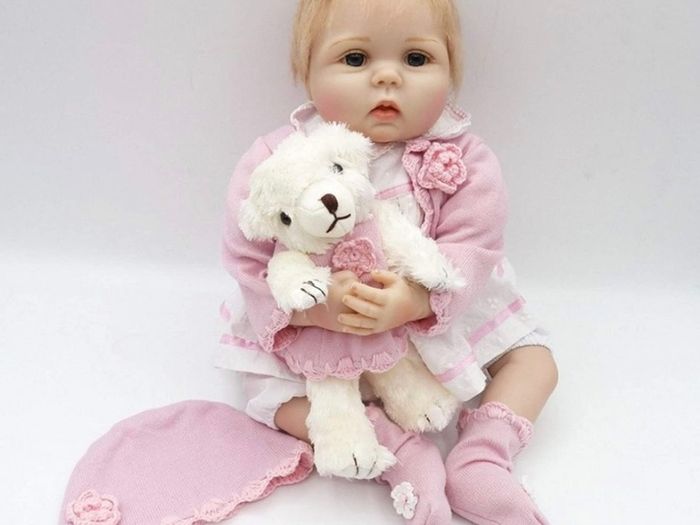 Realistic Reborn Doll 22inch 55cm Handmade Soft Silicone Vinyl Baby Reborn Dolls Girls Real Life Doll boys Girl Toy Birthday Xmas gift Reborn Babies (FREE POSTAGE)