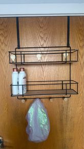 Wooden bathroom shelf