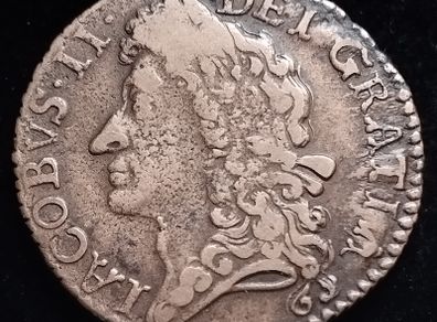 #75 - Ireland - 1689 - DEC - Shilling - Gun Money