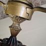 Three branch tabletop candlebra metal gold brown Image 9
