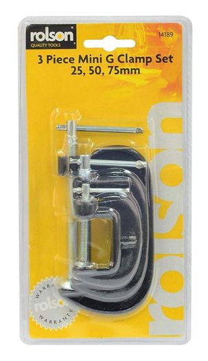 Rolson 3 Piece Mini G- Clamp Set Size 25/50/75 Mm Ideal For Hobby Work Price 5.90 Galway Home Door Delivery Only  6 Euro Extra Stay Safe Stay Healthy Stay Home