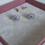 Pandora Silver and white crystal earrings very good condition Image 3