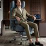 Big and Tall Office Chair 200kg, Heavy Duty Fabric Executive Desk Chair with Footrest, High Back Ergonomic Computer Chair, Reclining Home Office Chair with Thick Padding, Blue Image 3