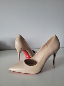 Nude Real Leather High Heels. New. Size 37