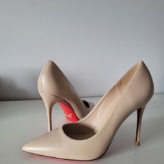 Nude Real Leather High Heels. New. Size 37