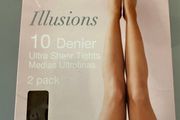 New 2 pack Denier ultra sheer tights