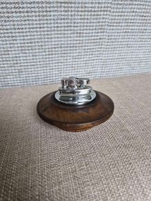 Rolstar Table Lighter with very pleasing wooden base holder