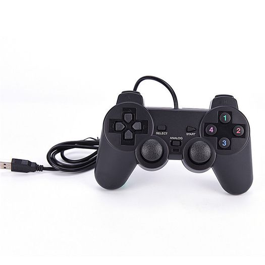 Black USB PC Computer Wired Gamepad Game Controller Joystick Rocker LR
