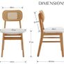 set of 4, wood, kitchen chairs, PU leather upholstered Rattan Image 2