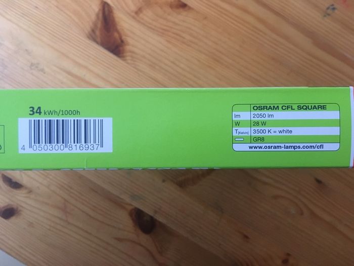 NEW Osram 28W 2D 2-Pin Square Light Bulb