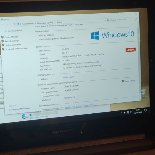 Lenovo Laptop Intel core i5 Ram 8 GB - Read the full description