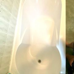 Bath with built in circular shower tray  XL
