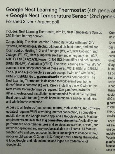 Google Nest Thermostat - 4th Generation