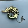 Arezzo 762 AR 750 pristine vintage 18k Italian gold, leaf brooch Image 3
