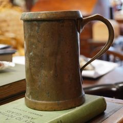 Antique Victorian Brass / Bell Metal Quart Measure Tankard