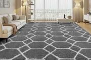 Rugs Living Room 140x200cm, Grey Area Rugs for Bedroom, Washable Anti Slip Large Shaggy Soft Rug Fluffy Modern Carpets Mat Beside Area Rug for Living Room Kids Room