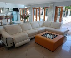 Leather sofa Italian White BARDI brand