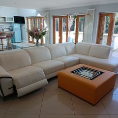 Leather sofa Italian White BARDI brand