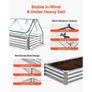Raised Garden Bed with Cover, 1800 x 900 x 300 mm, Rectangular Galvanized Metal Planter Box Outdoor, with PE Greenhouse Cover & Gloves, Rustproof Alu-Zinc, for Growing Flowers Vegetables, Silver Image 6