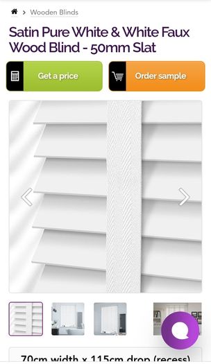 Satin Pure White Wood Blinds x 2