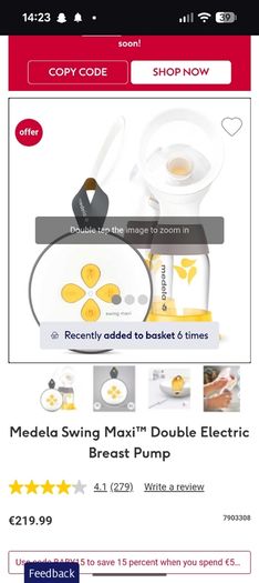 Medela Swing Maxi Double Electric Breast Pump