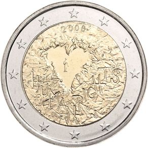 Finland 2 Euro Commemorative Coin 2008 - Human Rights. UNCIRCULATED