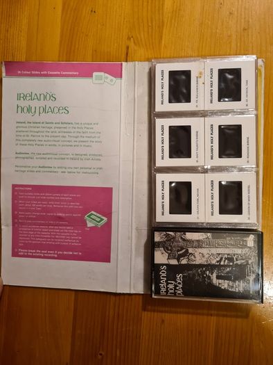 Vintage 36 Coloured Slides Of Ireland's Holy Places. With Cassette Commentary BY koaudioview Dublin
