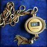 Vintage 70s LCD Digital Quartz Tassel Necklace Oval PENDANT Watch Image 3