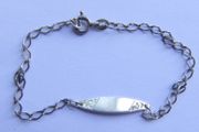 Vintage Silver Silver 925 ID Bar Chain Bracelet length 7,5" - 1,9g