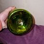 Vintage green glass vase Image 3