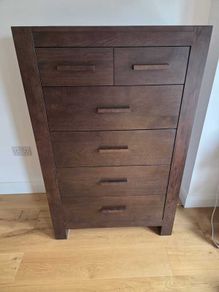 Solid Wood Chest of Drawers, Bedside Table, Used