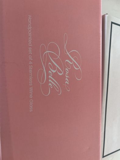 Rosa Belle stemless wine glasses