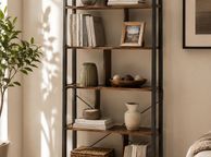 main image for ad Bookcase Industrial style 5 tier storage shelves rustic brown