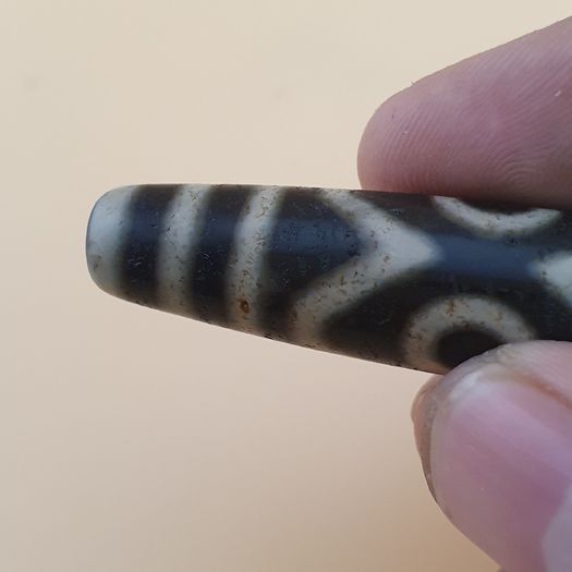 Vintage Antique inspired Himalayan Tibetan 3 Eyes Agate Gemstone Bead Amulet Pendant