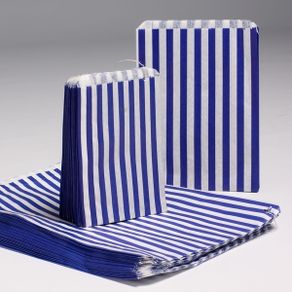 Lot of 200 pcs 7x9 inches Candy Bags Blue stripe counter sweet bags for candy gifts shop retails and sweets lot of 200 Medium / Large