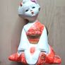 Japanese Ceramic Porcelain Geisha Doll in Traditional Kimono Ornament Image 2