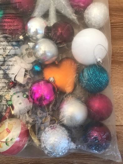 Bag of Christmas decorations
