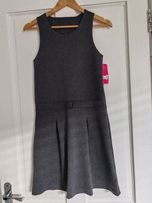 Girls grey school uniform pinafore
