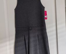 Girls grey school uniform pinafore