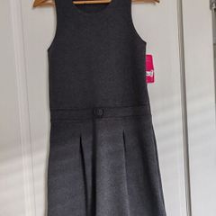 Girls grey school uniform pinafore