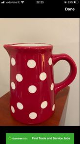 Laura Ashley small red polka dot milk - cream jug
