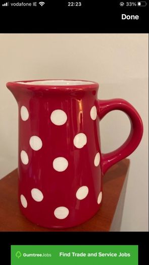 Laura Ashley small red polka dot milk - cream jug