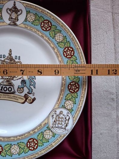 Soccer Fans A Rare !  Vintage Elizbethan Fine BONE China Plate 10.5 ins  100th  Football Final Manchester City  v Tottenham  Hotspur  9th May 1981 Commemorative Lpate Programmes lunches Banquet Details  TEAM winners over the years