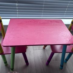 Last day before dination to charity shop Crayola Table and Chairs