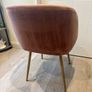 Pinky Velvet Accent Chair with arm rest and Wooden effect Metal Legs Image 4